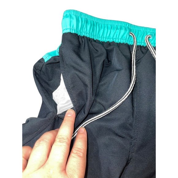 SPEEDO Men's 9" Swim Trunks - Teal/Black Size Small - Picture 4 of 11